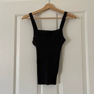 Marle Black Cotton Luna Rib Singlet Tank Top